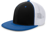 Pacific Headwear D - Series Trucker PacFlex Cap 4D5 BLACK/WHITE/ROYAL S/M