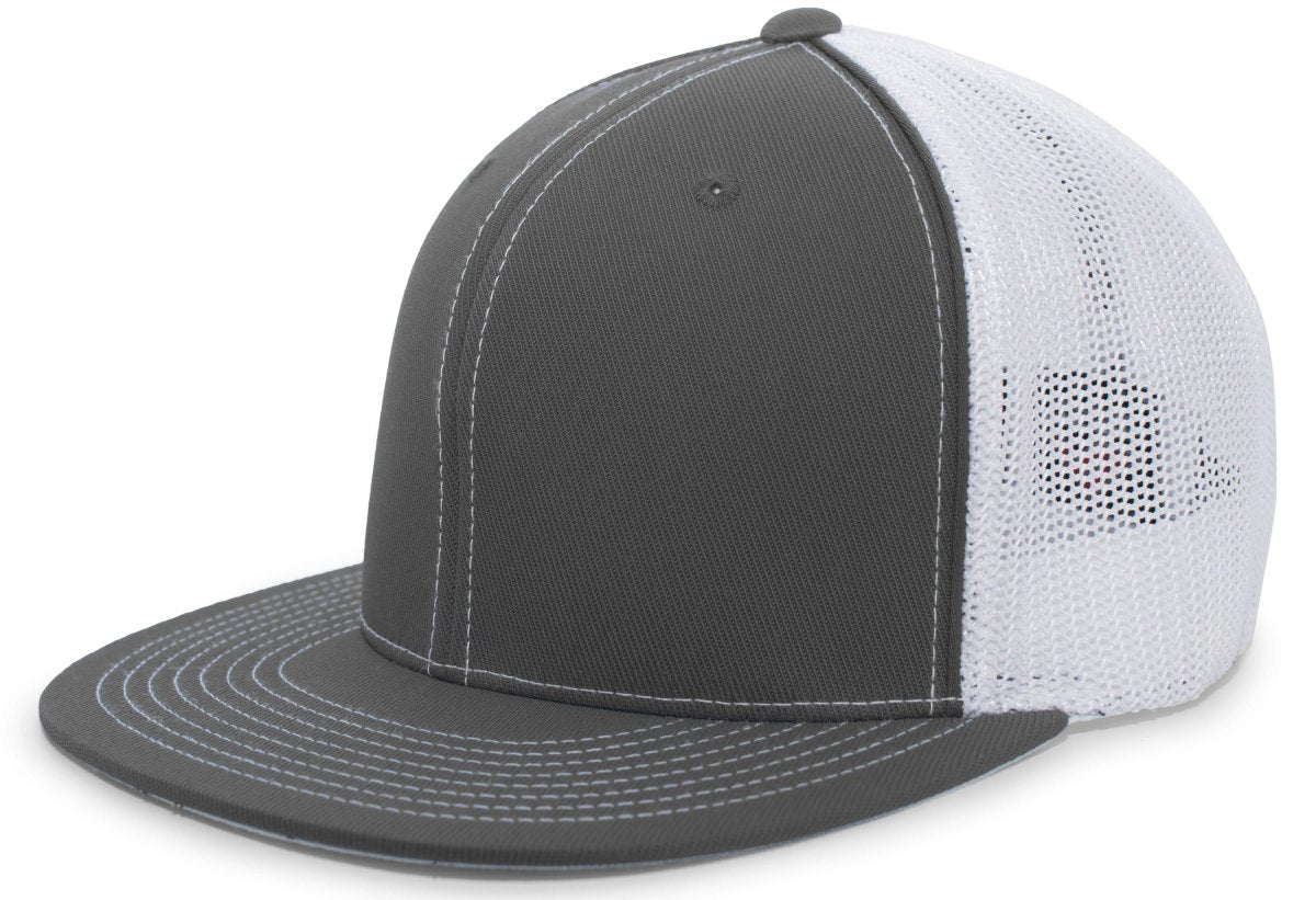 Pacific Headwear D - Series Trucker PacFlex Cap 4D5 GRAPHITE/WHITE/GRAPHITE S/M