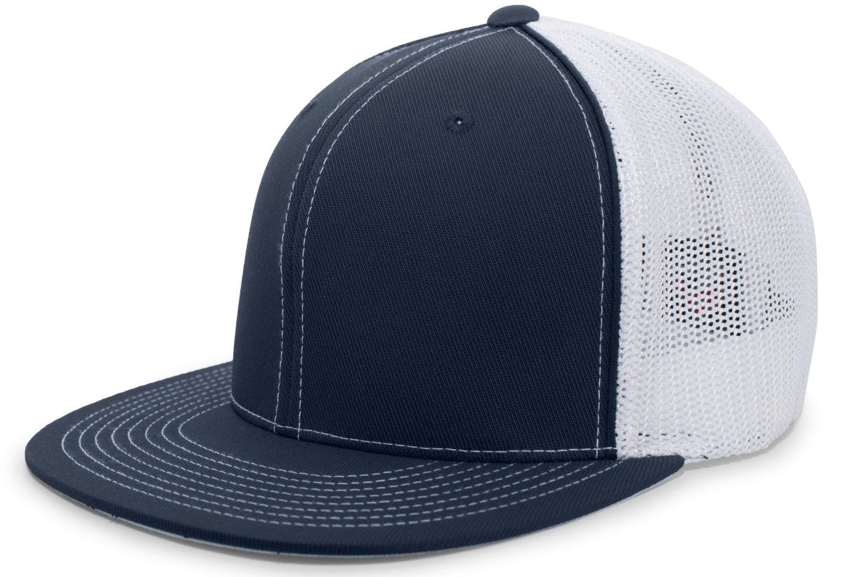 Pacific Headwear D - Series Trucker PacFlex Cap 4D5 NAVY/WHITE/NAVY S/M