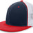 Pacific Headwear D - Series Trucker PacFlex Cap 4D5 NAVY/WHITE/RED S/M