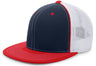 Pacific Headwear D - Series Trucker PacFlex Cap 4D5 NAVY/WHITE/RED S/M
