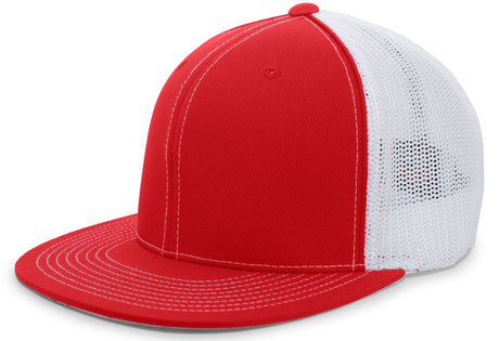 Pacific Headwear D - Series Trucker PacFlex Cap 4D5 RED/WHITE/RED S/M