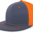 Pacific Headwear D - Series Trucker Snapback Cap 4D3 GRAPHITE/NEON ORANGE/GRAPHITE OS