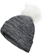 Pacific Headwear Faux Fur Pom Beanie - Pacific Headwear P604K BLACK/WHITE OS