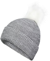Pacific Headwear Faux Fur Pom Beanie - Pacific Headwear P604K GRAPHITE/WHITE OS