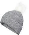 Pacific Headwear Faux Fur Pom Beanie - Pacific Headwear P604K GRAPHITE/WHITE OS