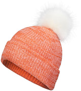 Pacific Headwear Faux Fur Pom Beanie - Pacific Headwear P604K ORANGE/WHITE OS