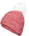 Pacific Headwear Faux Fur Pom Beanie - Pacific Headwear P604K RED/WHITE OS