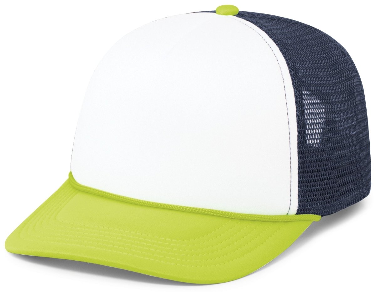Pacific Headwear Foamie Fresh Trucker Cap - Pacific Headwear P782 WHITE/NAVY/CHARTRUESE OS