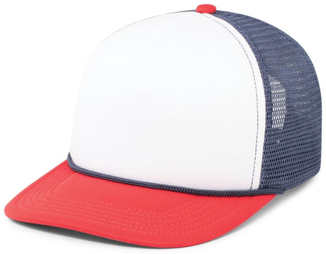 Pacific Headwear Foamie Fresh Trucker Cap - Pacific Headwear P782 WHITE/NAVY/RED OS