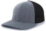 Pacific Headwear Heather Trucker PacFlex Cap - Pacific Headwear P405 GREY HEATHER/BLACK S/M