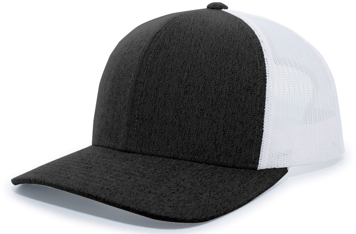 Pacific Headwear Heather Trucker Snapback Cap 110C BH/WH/BH OS