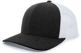 Pacific Headwear Heather Trucker Snapback Cap 110C BH/WH/BH OS