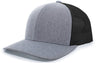 Pacific Headwear Heather Trucker Snapback Cap 110C GH/BK/GH OS