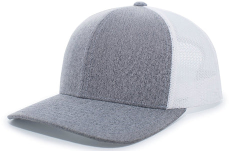 Pacific Headwear Heather Trucker Snapback Cap 110C GHWHGH OS