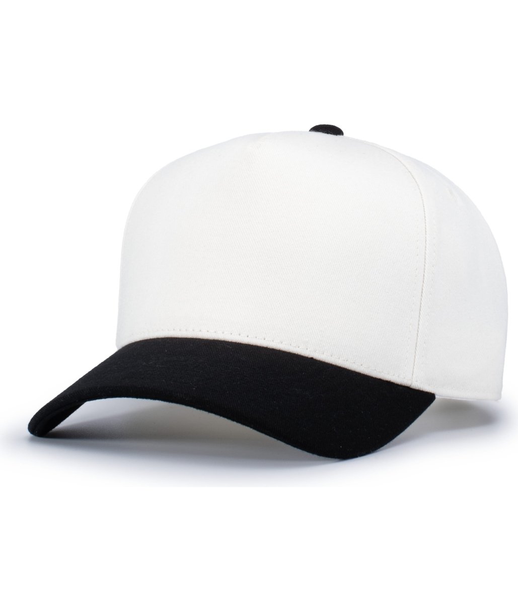 Pacific Headwear HERITAGE 5 - PANEL SNAPBACK CAP - Pacific Headwear P814 VINTAGE WHITE/BLACK OS