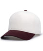 Pacific Headwear HERITAGE 5 - PANEL SNAPBACK CAP - Pacific Headwear P814 VINTAGE WHITE/CARDINAL OS