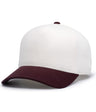 Pacific Headwear HERITAGE 5 - PANEL SNAPBACK CAP - Pacific Headwear P814 VINTAGE WHITE/CARDINAL OS