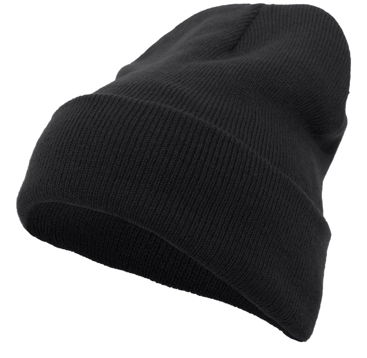 Pacific Headwear Knit Fold Over Beanie 621K BLACK OS