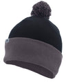 Pacific Headwear Knit Fold Over Pom - Pom Beanie 641K BLACK/GRAPHITE OS