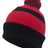 Pacific Headwear Knit Fold Over Pom - Pom Beanie 641K BLACK/RED/BLACK OS