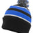 Pacific Headwear Knit Fold Over Pom - Pom Beanie 641K BLACK/ROYAL/WHITE OS
