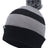 Pacific Headwear Knit Fold Over Pom - Pom Beanie 641K BLACK/SILVER/BLACK OS