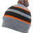 Pacific Headwear Knit Fold Over Pom - Pom Beanie 641K HEATHER/BLACK/ORANGE OS