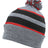 Pacific Headwear Knit Fold Over Pom - Pom Beanie 641K HEATHER/BLACK/RED OS
