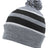 Pacific Headwear Knit Fold Over Pom - Pom Beanie 641K HEATHER/BLACK/WHITE OS