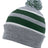 Pacific Headwear Knit Fold Over Pom - Pom Beanie 641K HEATHER/DARK GREEN/WHITE OS