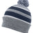 Pacific Headwear Knit Fold Over Pom - Pom Beanie 641K HEATHER/NAVY/WHITE OS
