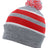 Pacific Headwear Knit Fold Over Pom - Pom Beanie 641K HEATHER/RED/WHITE OS