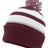 Pacific Headwear Knit Fold Over Pom - Pom Beanie 641K MAROON/WHITE/SILVER OS