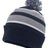 Pacific Headwear Knit Fold Over Pom - Pom Beanie 641K NAVY/SILVER/WHITE OS