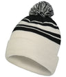 Pacific Headwear Knit Fold Over Pom - Pom Beanie 641K OAT/BLACK OS