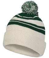 Pacific Headwear Knit Fold Over Pom - Pom Beanie 641K OAT/DARK GREEN OS