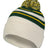 Pacific Headwear Knit Fold Over Pom - Pom Beanie 641K OAT/DARK GREEN/GOLD OS