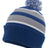 Pacific Headwear Knit Fold Over Pom - Pom Beanie 641K ROYAL/SILVER/WHITE OS