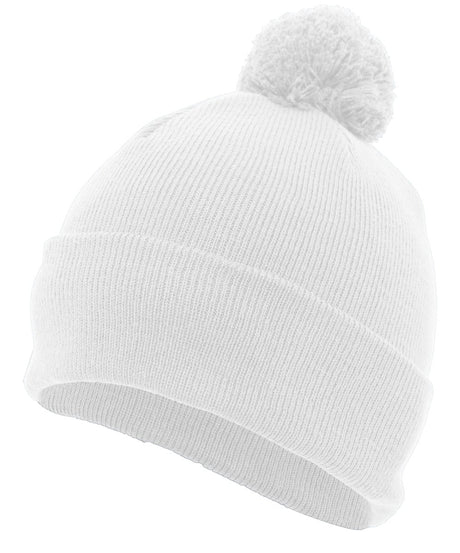 Pacific Headwear Knit Fold Over Pom - Pom Beanie 641K WHITE OS