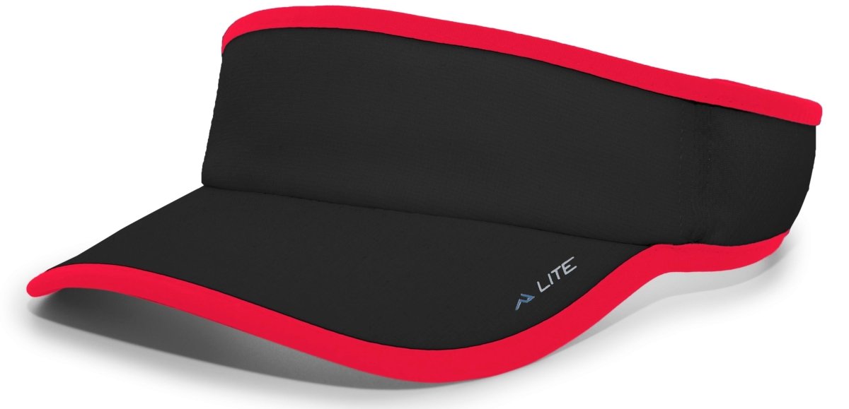 Pacific Headwear LITE ALL - SPORT ACTIVE VISOR 510V BLACK/RED OS