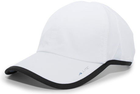 Pacific Headwear Lite Series Active Hook - And - Loop Adjustable Cap 410L WHITE/BLACK OS