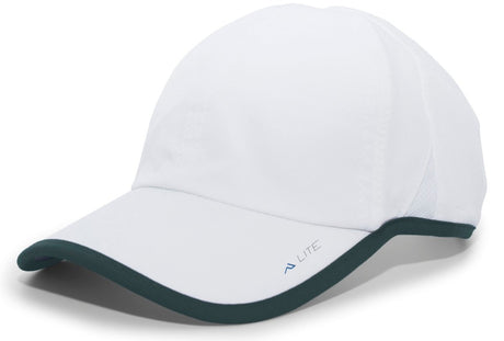 Pacific Headwear Lite Series Active Hook - And - Loop Adjustable Cap 410L WHITE/DARK GREEN OS