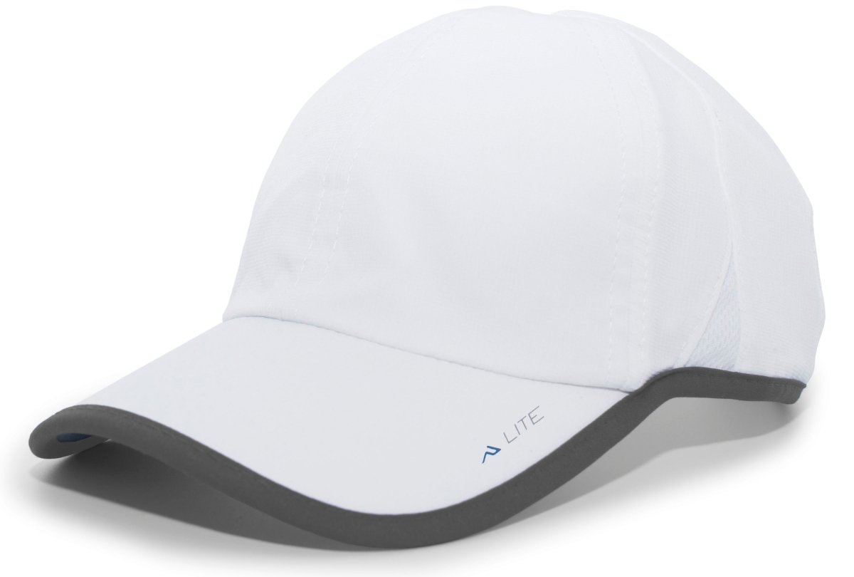 Pacific Headwear Lite Series Active Hook - And - Loop Adjustable Cap 410L WHITE/GRAPHITE OS
