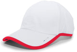 Pacific Headwear Lite Series Active Hook - And - Loop Adjustable Cap 410L WHITE/RED OS