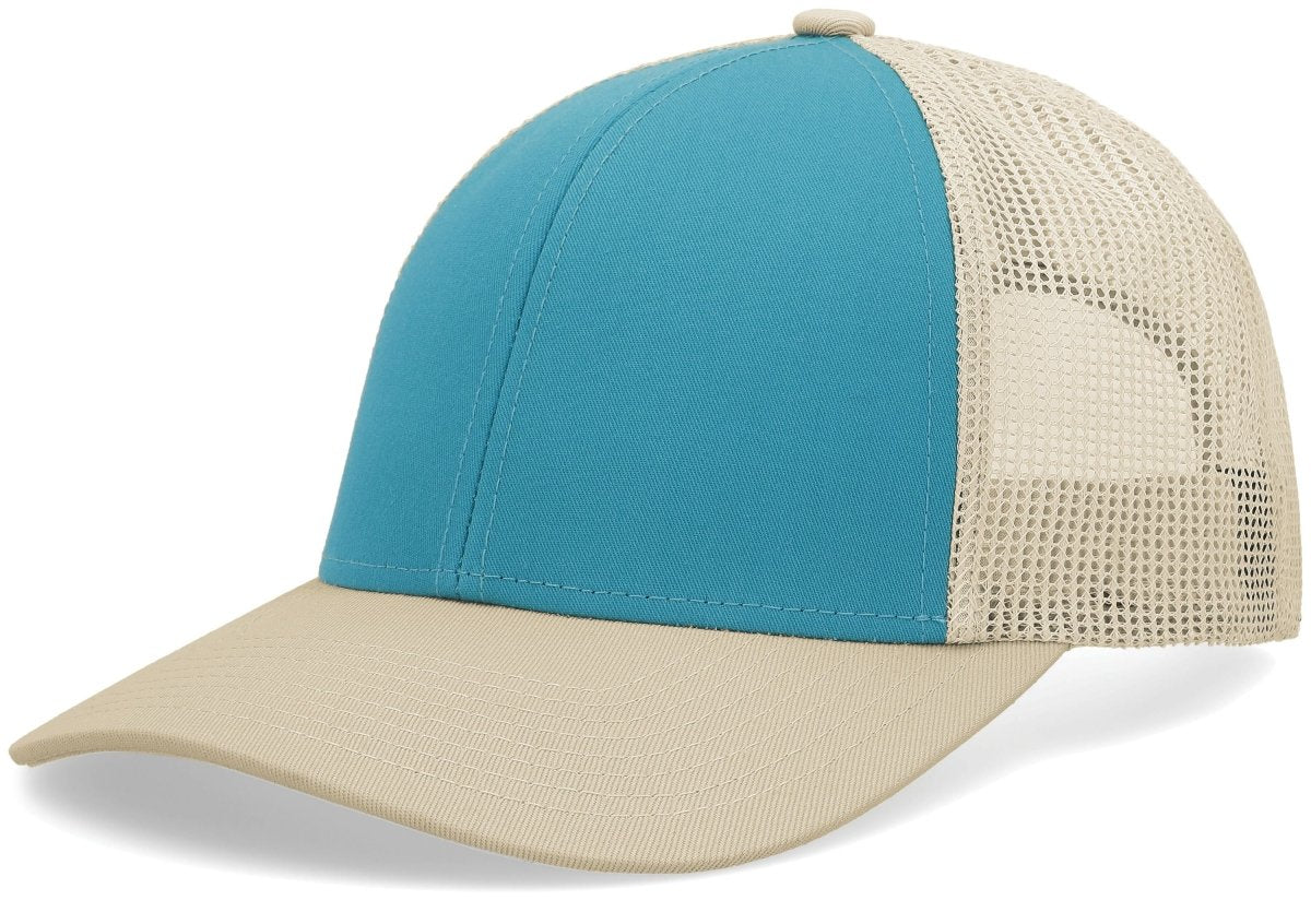Pacific Headwear Low - Pro Trucker Cap - Pacific Headwear P114 BEIGE/TEAL/BEIGE OS
