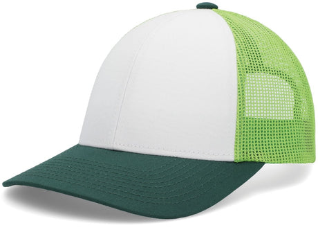 Pacific Headwear Low - Pro Trucker Cap - Pacific Headwear P114 WHITE/LIME/DARK GREEN OS