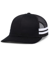 Pacific Headwear Low - Profile Stripe Trucker Cap - Pacific Headwear P115 BLACK/WHITE OS