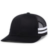 Pacific Headwear Low - Profile Stripe Trucker Cap - Pacific Headwear P115 BLACK/WHITE OS