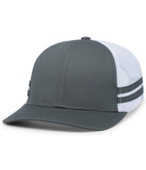 Pacific Headwear Low - Profile Stripe Trucker Cap - Pacific Headwear P115 GRAPHITE/WHITE/GRAPHITE OS
